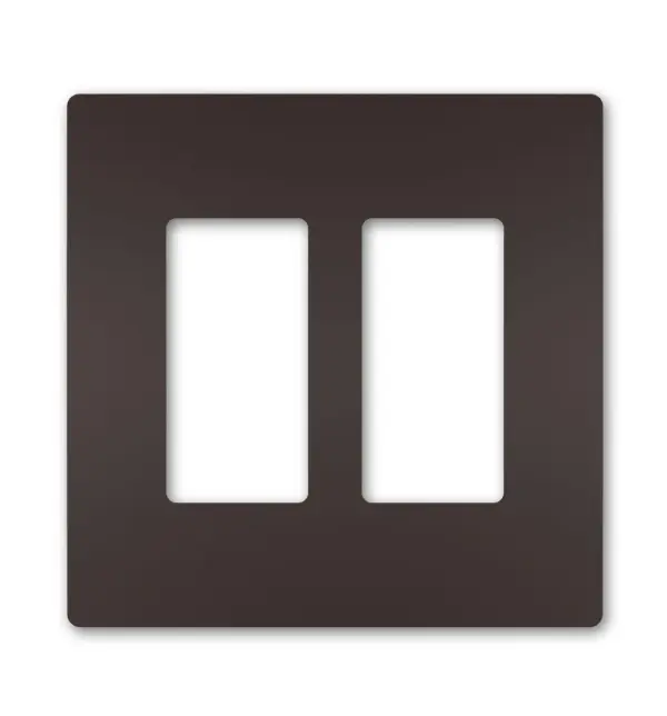 Designed to complement any space, the radiant Collection features sleek, screwless wall plates for cleaner lines and a sophisticated touch. Pair this two-gang option with your preferred combination of radiant switches, dimmers, and/or outlets for a completed look that's a step above ordinary. Collection: radiant Finish: Dark Bronze Width: 4.96" Height: 4.50" Length: 0.25" Weight: 0.10 lb Country of Origin: United States