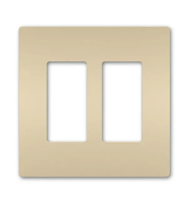 Designed to complement any space, the radiant Collection features sleek, screwless wall plates for cleaner lines and a sophisticated touch. Pair this two-gang option with your preferred combination of radiant switches, dimmers, and/or outlets for a completed look that's a step above ordinary. Collection: radiant Finish: Ivory Width: 4.96" Height: 4.50" Length: 0.25" Weight: 0.10 lb Country of Origin: United States