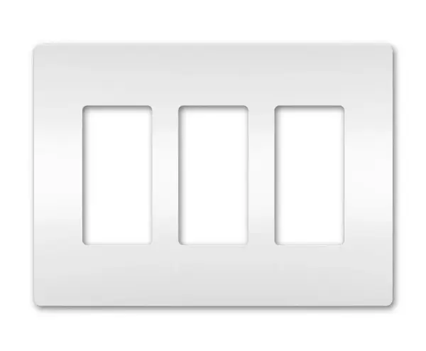 Designed to complement any space, the radiant Collection features sleek, screwless wall plates for cleaner lines and a sophisticated touch. Pair this three-gang option with a combination of radiant switches, dimmers, and/or outlets for a completed look that's a step above ordinary. Collection: radiant Finish: White Width: 6.77" Height: 4.50" Length: 0.25" Weight: 0.13 lb Country of Origin: United States