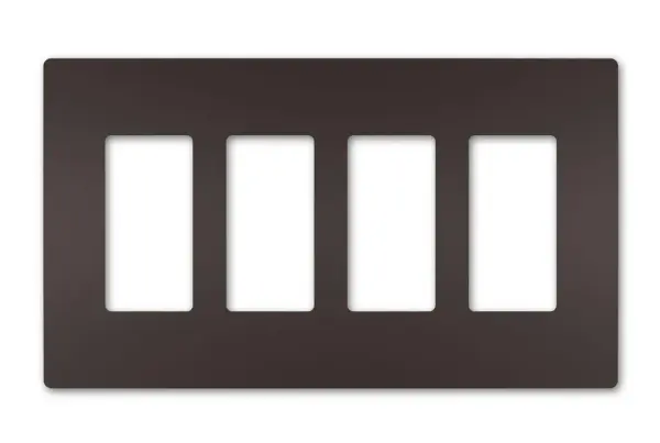 Designed to complement any space, the radiant Collection features sleek, screwless wall plates for cleaner lines and a sophisticated touch. Pair this four-gang option with a combination of radiant switches, dimmers, and/or outlets for a completed look that's a step above ordinary. Collection: radiant Finish: Dark Bronze Width: 8.59" Height: 4.50" Length: 0.25" Weight: 0.17 lb Country of Origin: United States