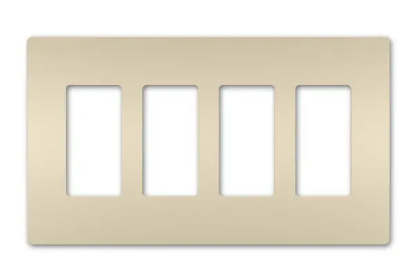 Designed to complement any space, the radiant Collection features sleek, screwless wall plates for cleaner lines and a sophisticated touch. Pair this four-gang option with a combination of radiant switches, dimmers, and/or outlets for a completed look that's a step above ordinary. Collection: radiant Finish: Light Almond Width: 8.59" Height: 4.50" Length: 0.25" Weight: 0.17 lb Country of Origin: United States