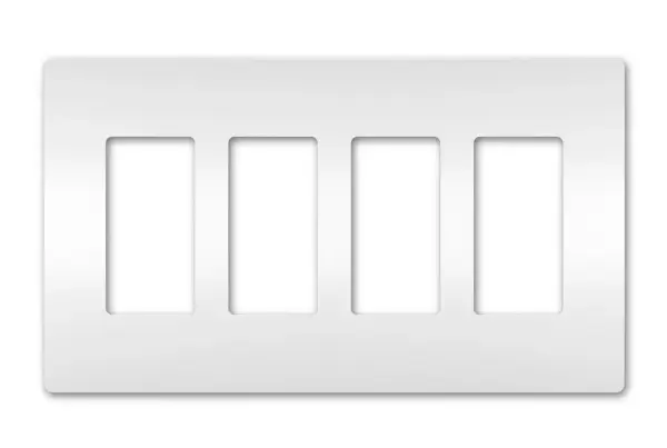 Designed to complement any space, the radiant Collection features sleek, screwless wall plates for cleaner lines and a sophisticated touch. Pair this four-gang option with a combination of radiant switches, dimmers, and/or outlets for a completed look that's a step above ordinary. Collection: radiant Finish: White Width: 8.59" Height: 4.50" Length: 0.25" Weight: 0.17 lb Country of Origin: United States