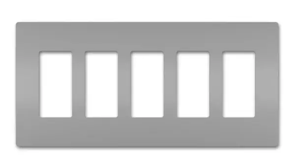 Designed to complement any space, the radiant Collection features sleek, screwless wall plates for cleaner lines and a sophisticated touch. Pair this five-gang option with a combination of radiant switches, dimmers, and/or outlets for a completed look that's a step above ordinary. Collection: radiant Finish: Gray Width: 10.40" Height: 4.50" Length: 0.25" Weight: 0.20 lb Country of Origin: United States
