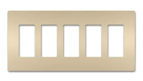 Designed to complement any space, the radiant Collection features sleek, screwless wall plates for cleaner lines and a sophisticated touch. Pair this five-gang option with a combination of radiant switches, dimmers, and/or outlets for a completed look that's a step above ordinary. Collection: radiant Finish: Ivory Width: 10.40" Height: 4.50" Length: 0.25" Weight: 0.20 lb Country of Origin: United States