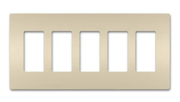 Designed to complement any space, the radiant Collection features sleek, screwless wall plates for cleaner lines and a sophisticated touch. Pair this five-gang option with a combination of radiant switches, dimmers, and/or outlets for a completed look that's a step above ordinary. Collection: radiant Finish: Light Almond Width: 10.40" Height: 4.50" Length: 0.25" Weight: 0.20 lb Country of Origin: United States