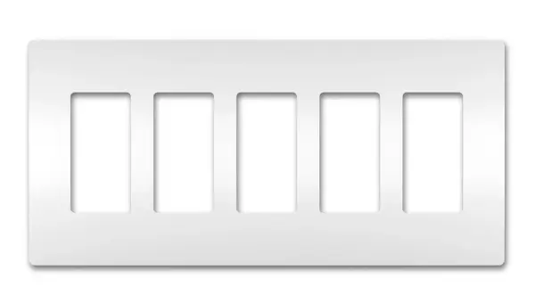 Designed to complement any space, the radiant Collection features sleek, screwless wall plates for cleaner lines and a sophisticated touch. Pair this five-gang option with a combination of radiant switches, dimmers, and/or outlets for a completed look that's a step above ordinary. Collection: radiant Finish: White Width: 10.40" Height: 4.50" Length: 0.25" Weight: 0.20 lb Country of Origin: United States