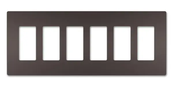 Designed to complement any space, the radiant Collection features sleek, screwless wall plates for cleaner lines and a sophisticated touch. Pair this six-gang option with a combination of radiant switches, dimmers, and/or outlets for a completed look that's a step above ordinary. Collection: radiant Finish: Dark Bronze Width: 12.21" Height: 4.50" Length: 0.25" Weight: 0.24 lb Country of Origin: United States