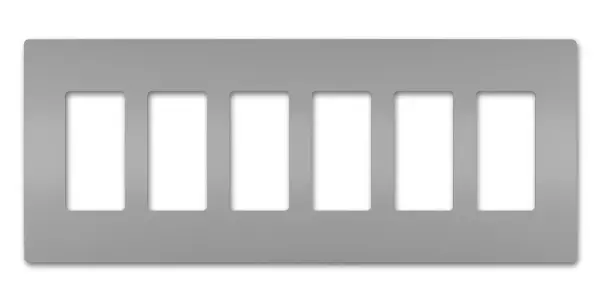 Designed to complement any space, the radiant Collection features sleek, screwless wall plates for cleaner lines and a sophisticated touch. Pair this six-gang option with a combination of radiant switches, dimmers, and/or outlets for a completed look that's a step above ordinary. Collection: radiant Finish: Gray Width: 12.21" Height: 4.50" Length: 0.25" Weight: 0.24 lb Country of Origin: United States