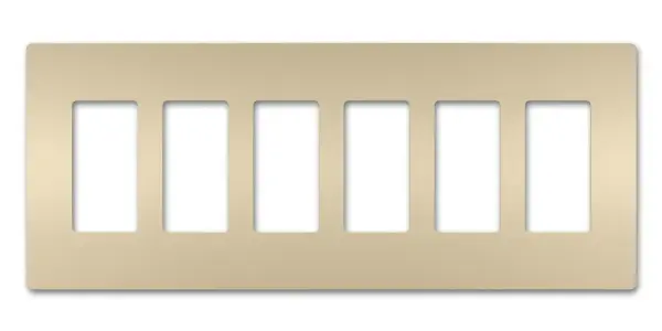Designed to complement any space, the radiant Collection features sleek, screwless wall plates for cleaner lines and a sophisticated touch. Pair this six-gang option with a combination of radiant switches, dimmers, and/or outlets for a completed look that's a step above ordinary. Collection: radiant Finish: Ivory Width: 12.21" Height: 4.50" Length: 0.25" Weight: 0.24 lb Country of Origin: United States