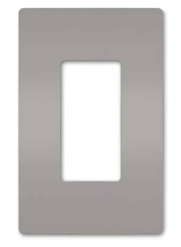 Designed to complement any space, the radiant Collection features sleek, screwless wall plates for cleaner lines and a sophisticated touch. Pair with your radiant switch, dimmer, or outlet for a completed look that's a step above ordinary. Collection: radiant Finish: Gray Width: 3.15" Height: 4.50" Length: 0.25" Weight: 0.06 lb Country of Origin: United States