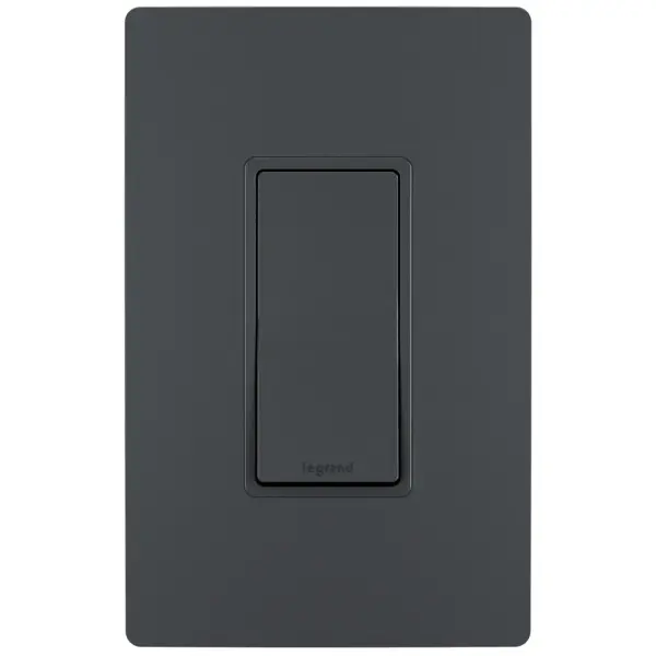 The perfect upgrade for your basic light switch, the Single-Pole Switch from the radiant Collection provides on/off control of a light or fixture from a single location, while combining clean lines and smooth paddle action for a sophisticated touch. Made exclusively for use with screwless Wall Plates from the radiant Collection, sold separately. Collection: radiant Finish: Graphite Width: 1.43" Height: 4.19" Length: 1.27" Weight: 0.17 lb Country of Origin: China