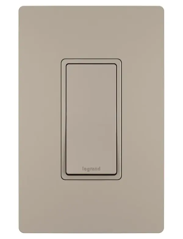 The perfect upgrade for your basic light switch, the Single-Pole Switch from the radiant Collection provides on/off control of a light or fixture from a single location, while combining clean lines and smooth paddle action for a sophisticated touch. Made exclusively for use with screwless Wall Plates from the radiant Collection, sold separately. Collection: radiant Finish: Nickel Width: 1.43" Height: 4.19" Length: 1.27" Weight: 0.17 lb Country of Origin: China