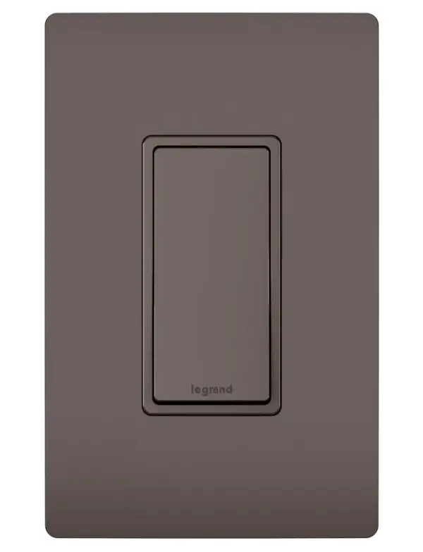 Allowing control of a light or fixture from two separately located switches, the radiant 3-Way Switch upgrades your space with clean lines and smooth paddle action for a sophisticated touch.Made exclusively for use with screwless Wall Plates from the radiant Collection, sold separately. Collection: radiant Finish: Brown Width: 1.43" Height: 4.19" Length: 1.27" Weight: 0.15 lb Country of Origin: China