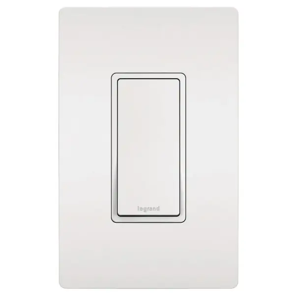 Allowing control of a light or fixture from two separately located switches, the radiant 3-Way Switch upgrades your space with clean lines and smooth paddle action for a sophisticated touch.Made exclusively for use with screwless Wall Plates from the radiant Collection, sold separately. Collection: radiant Finish: White Width: 1.43" Height: 4.19" Length: 1.27" Weight: 0.15 lb Country of Origin: China
