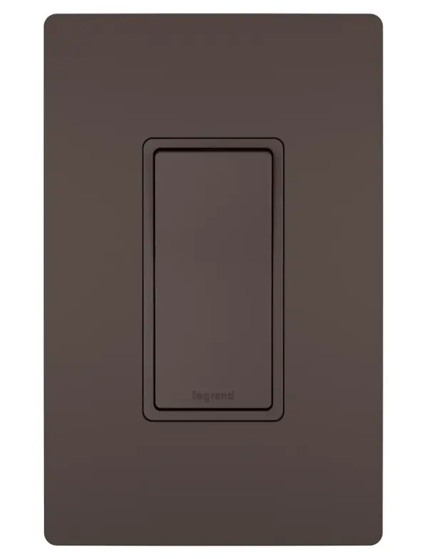 For your largest or most open spaces, a radiant 4-Way Switch enables control of a single light or fixture from three or more separate locations (working in conjunction with 3-Way Switches). Perfect for basements or multi-level rooms. Part of the radiant Collection, it features clean lines and smooth paddle action for a sophisticated touch.Made exclusively for use with screwless Wall Plates from the radiant Collection, sold separately. Collection: radiant Finish: Dark Bronze Width: 1.43" Height: 4.19" Length: 1.27" Weight: 0.17 lb Country of Origin: Mexico
