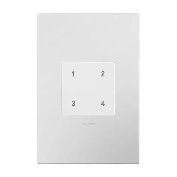 Smart Lighting lets you set the exact lighting you need, from anywhere, adding safety and convenience to your home. And delivering it all with unprecedented range and reliability, adorne with Netatmo leverages leading Netatmo technology to provide an ideal solution for larger homes with many smart products. Start with the Smart Gateway to establish a robust and dedicated mesh network, then add smart switches, dimmers and outlets to build a solution that perfectly fits a home€s unique space and needs. Use this battery-operated smart scene switch to control up to four full lighting scenes with one touch. Add to any wall, no wires or tools needed, then create your scenes easily within the app. A great addition for living rooms, dens and more, the switch makes it simple to quickly set the perfect lighting for a movie or game night. Also available in Magnesium and Graphite.Made exclusively for use with Wall Plates from the adorne Collection, sold separately. Collection: adorne Finish: White Width: 1.79" Height: 4.68" Length: 0.24" Weight: 0.18 lb Country of Origin: China