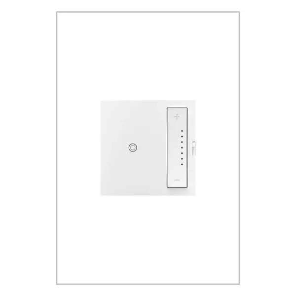 Through Tru-Universal technology, this sofTap smart dimmer switch works with virtually any 120V dimmable bulb or fixture. Pair with an adorne Wireless Smart Dimmer with Netatmo to gain easy 3-way control.Smart Lighting lets you set the exact lighting you need, from anywhere, adding safety and convenience to your home. And delivering it all with unprecedented range and reliability, adorne with Netatmo leverages leading Netatmo technology to provide an ideal solution for larger homes with many smart products. Start with the Smart Gateway to establish a robust and dedicated mesh network, then add smart switches, smart dimmer light switches and smart outlets to build a solution that perfectly fits a home€s unique space and needs. Made exclusively for use with Wall Plates from the adorne Collection, sold separately. Collection: adorne Finish: White Width: 1.73" Height: 4.19" Length: 1.53" Weight: 0.35 lb Light Source: CFL Voltage: 120.00 V Material: Polycarbonate Country of Origin: China Switch: Touch Connection: Wired Manufacturer Warranty: 1 yr