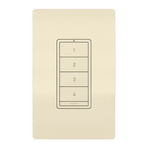 Smart Lighting lets you set the exact lighting you need, from anywhere, adding safety and convenience to your home. And delivering it all with unprecedented range and reliability, radiant with Netatmo leverages leading Netatmo technology to provide an ideal solution for larger homes with many smart products. Start with the Smart Gateway to establish a robust and dedicated mesh network, then add smart switches, dimmers and outlets to build a solution that perfectly fits a home€s unique space and needs. Use this battery-operated smart scene switch to control up to four full lighting scenes with one touch. Add to any wall, no wires or tools needed, then create your scenes easily within the app. A great addition for living rooms, dens and more, the switch makes it simple to quickly set the perfect lighting for a movie or game night. Made exclusively for use with screwless Wall Plates from the radiant Collection, sold separately. Collection: radiant Finish: Light Almond Width: 3.15" Height: 4.96" Weight: 0.18 lb Country of Origin: China