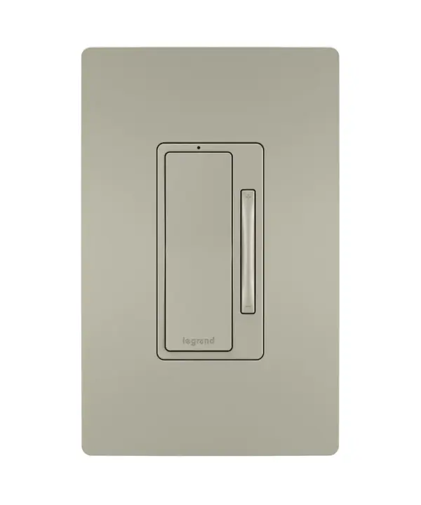 Pair this battery-operated, wireless dimmer with a radiant Smart Tru-Universal Dimmer with Netatmo, then add it to any wall to control the same light from an additional location. No wires or tools needed. Use the included adhesive to mount anywhere in minutes. Perfect as a remote dimmer switch in rooms not wired for 3-way control. Smart Lighting lets you set the exact lighting you need, from anywhere, adding safety and convenience to your home. And delivering it all with unprecedented range and reliability, radiant with Netatmo leverages leading Netatmo technology to provide an ideal solution for larger homes with many smart products. Start with the Smart Gateway to establish a robust and dedicated mesh network, then add smart switches, smart dimmer switches and smart outlets to build a solution that perfectly fits any space and need. Screwless Wall Plates from the radiant Collection included. Collection: radiant Finish: Nickel Width: 1.73" Height: 4.19" Weight: 0.18 lb Country of Origin: China