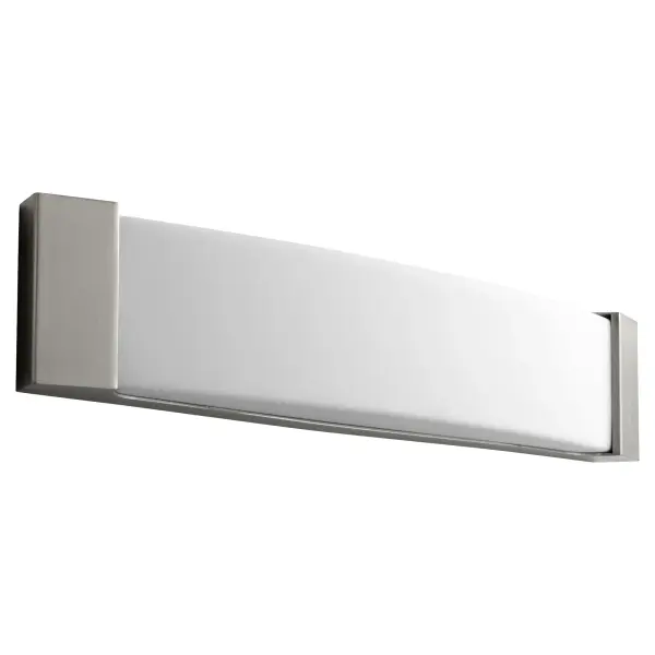 The Apollo 24" vanity combines clean lines with energy-efficient LED technology, offering timeless modern design perfect for bathroom spaces. Its satin nickel finish provides versatile styling that complements contemporary interiors.