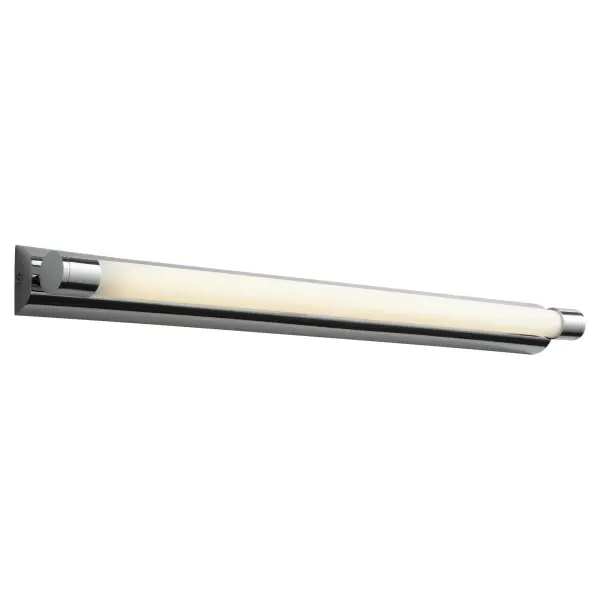 The Skyline 36" vanity light combines minimalist design with practical functionality. Its polished chrome finish and matte white acrylic diffuser deliver soft, even lighting perfect for grooming tasks. ADA-compliant and damp-rated. - alternate view