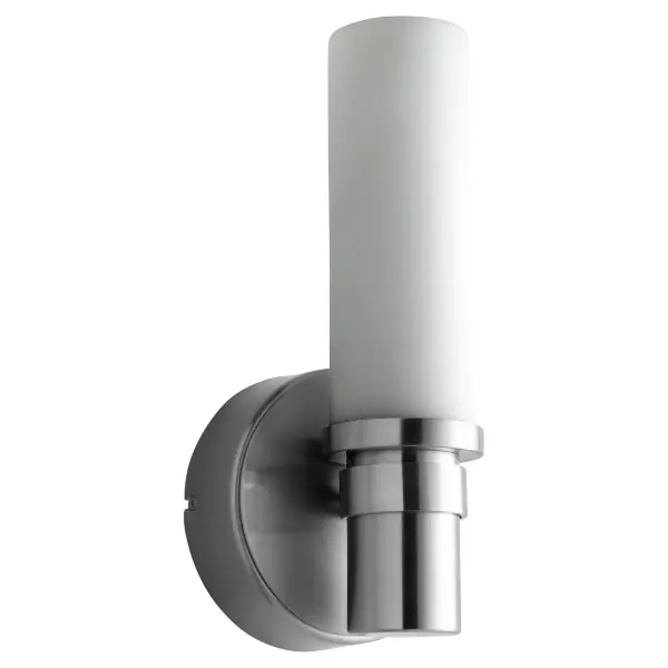 The Pebble wall sconce combines nature-inspired design with practical illumination. Its smooth opal glass diffuser creates a soft, even glow perfect for bathrooms and dressing areas. Damp-rated for versatility.