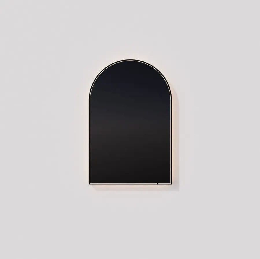 Avior Arched Lighted Mirror 32" x 40" - Black