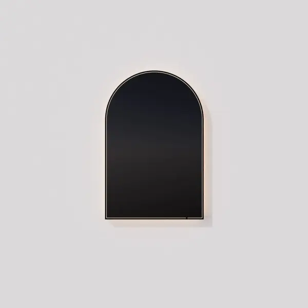 The Avior Arched Mirror combines sophisticated design with practical innovation. Its brushed brass frame and arched silhouette create a striking focal point, while adjustable color temperature lighting and built-in defogger deliver modern convenience.