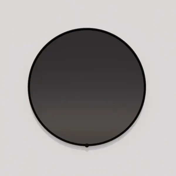 The Avior 30" Round Lighted Mirror combines Italian precision design with innovative GHOST FRAME technology that conceals the light source when off. Features defogger, touch controls, and adjustable color temperature. - alternate view