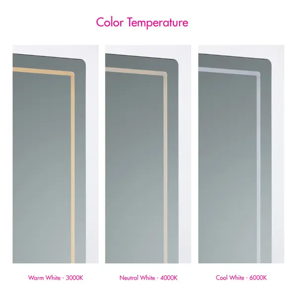 Compact 60" x 42" Lighted Mirror in Black - Image 6