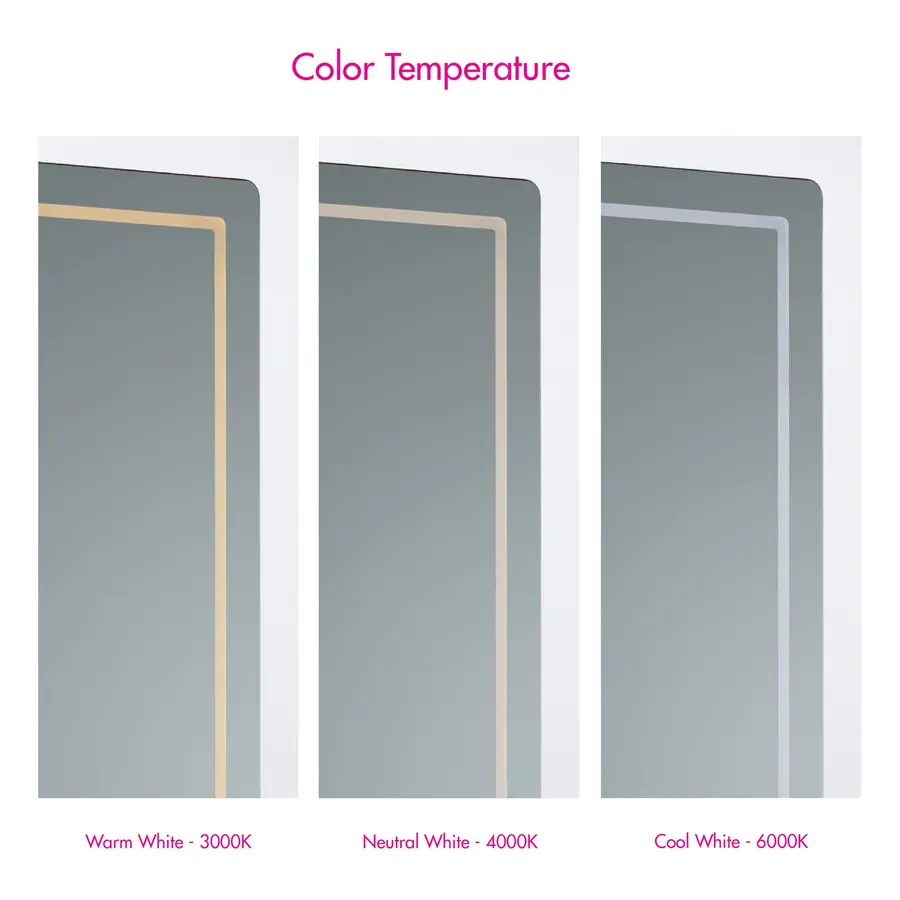 Compact 60" x 42" Lighted Mirror in Black - Image 6