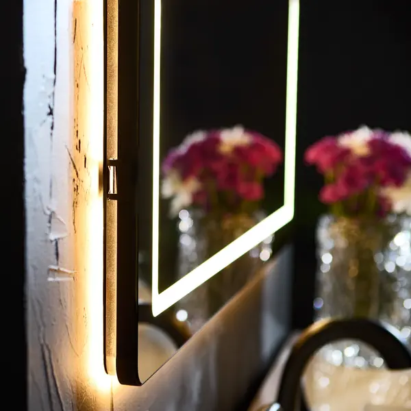 Compact 60" x 42" Lighted Mirror in Black - Image 10