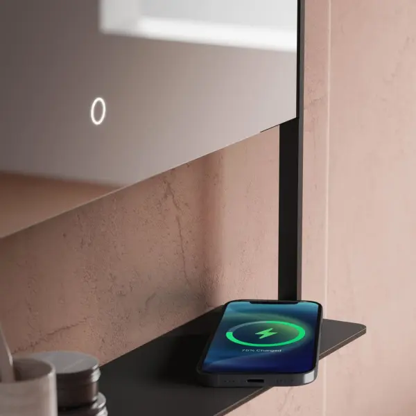 Castore 20" x 32" Lighted Mirror with Wireless Charging - Image 9