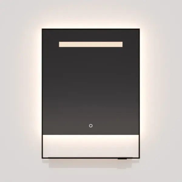 The Castore combines Italian design excellence with cutting-edge technology. Features GHOST Lighting that disappears when off, integrated wireless phone charging shelf, defogger for steam-free reflection, and adjustable CCT/dimming controls.