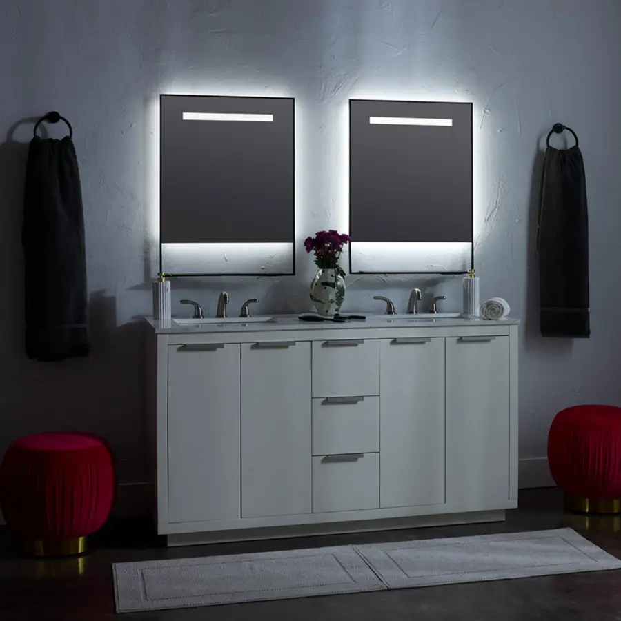 Castore 24" x 32" Lighted Mirror with Wireless Charging - Image 13