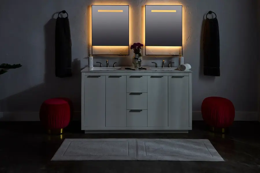 Castore 24" x 32" Lighted Mirror with Wireless Charging - Image 17