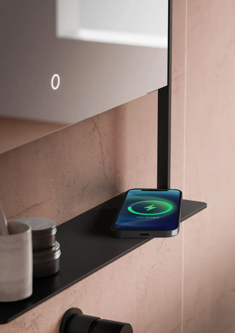 Castore 24" x 32" Lighted Mirror with Wireless Charging - Image 9