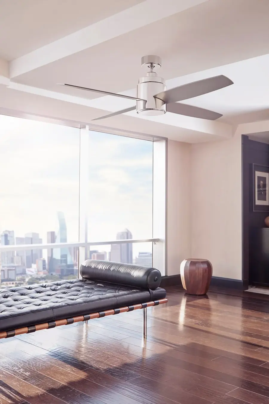 Oslo 52" Four Blade Ceiling Fan in Polished Nickel - Image 4
