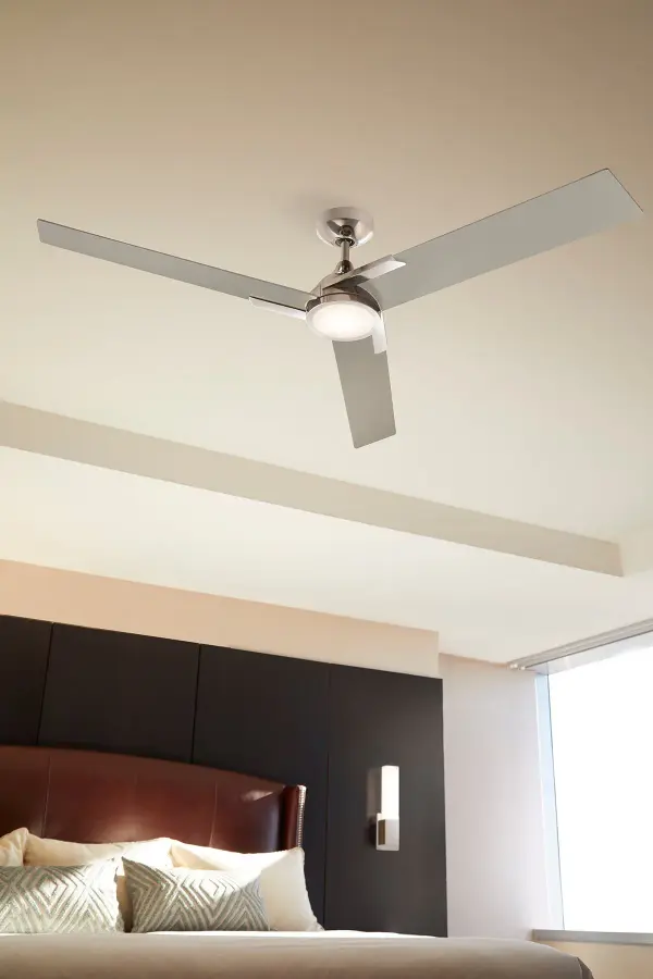 Coda 56" Three Blade Ceiling Fan in Polished Nickel - Image 4