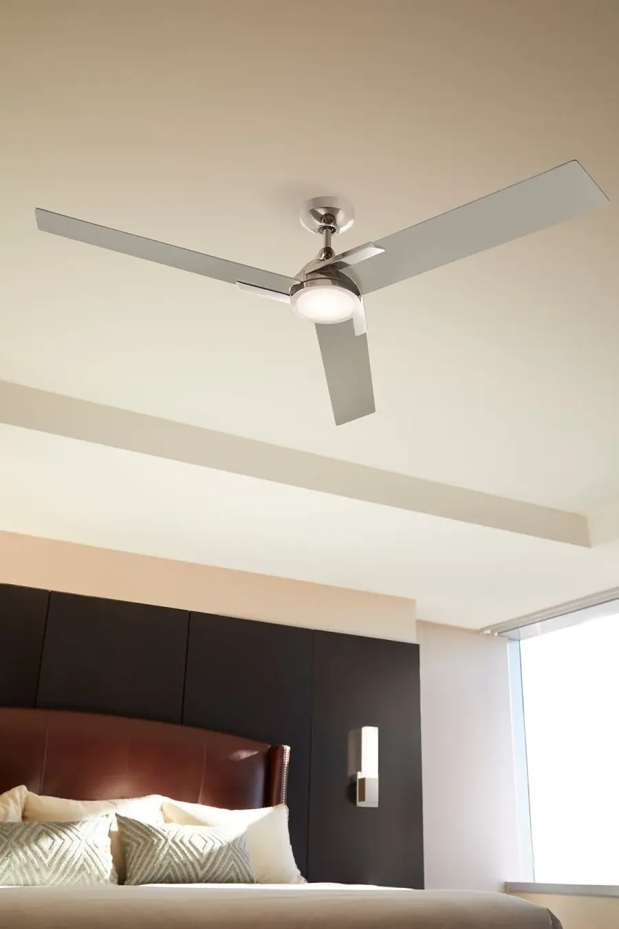 Coda 56" Three Blade Ceiling Fan in Polished Nickel - Image 4