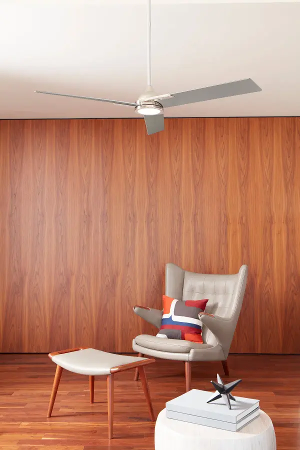 Coda 56" Three Blade Ceiling Fan in Polished Nickel - Image 5