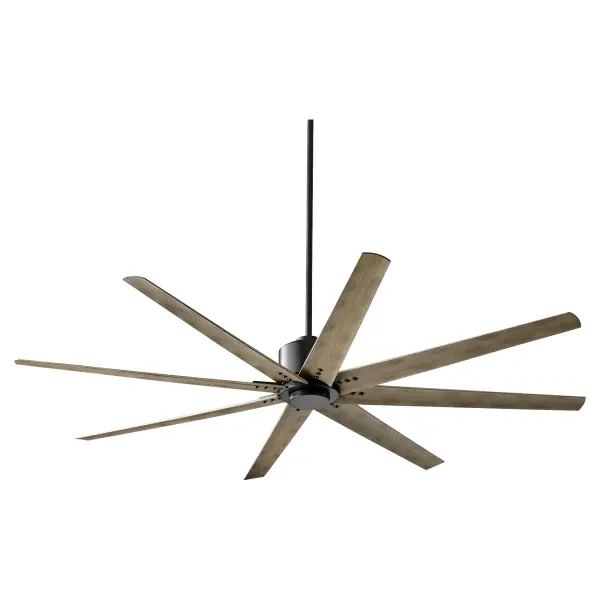The Fleet 72" ceiling fan commands attention with its bold eight-blade starburst silhouette while delivering whisper-quiet performance. Perfect for large interiors that demand both powerful air circulation and sculptural design impact. - alternate view