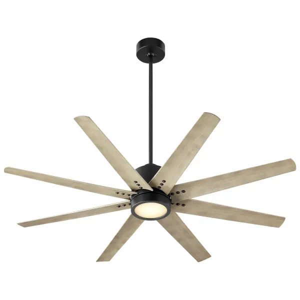The Fleet 56" ceiling fan commands attention with its striking eight-blade starburst silhouette while delivering whisper-quiet airflow. Perfect for large interiors seeking statement-making design with superior cooling performance. - alternate view