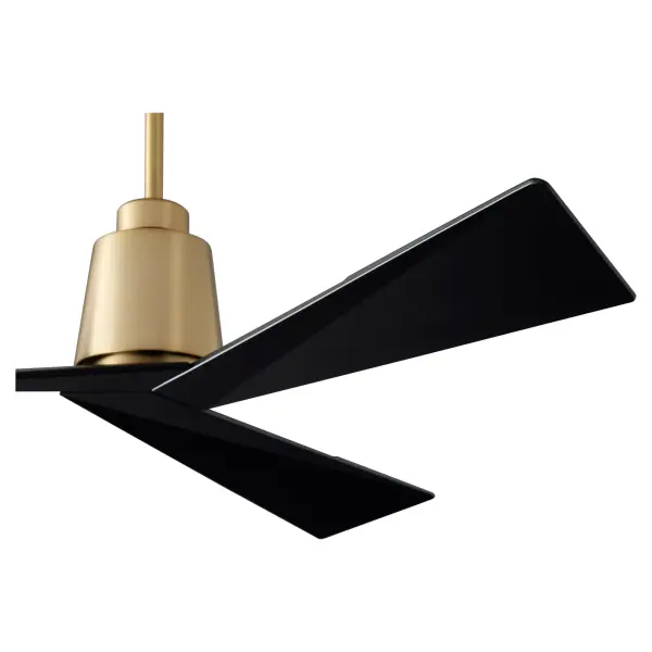 The Dynamo 54" Ceiling Fan transforms any space with its striking angular blades and sophisticated aged brass/black finish. Perfect for modern interiors seeking both artistic statement and efficient air circulation. - alternate view