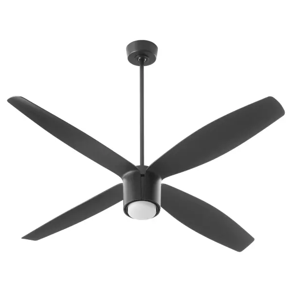 The Samaran 60" Ceiling Fan combines sweeping sculptural blades with refined black finish to create a powerful statement piece. Ideal for contemporary lofts and coastal retreats, it delivers efficient airflow with minimal noise. - alternate view