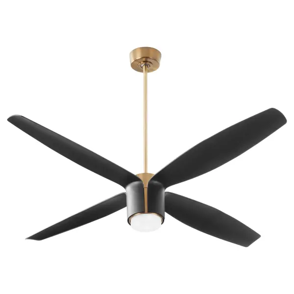 The Samaran 60" redefines modern ceiling fans with sweeping sculptural blades and refined aged brass finish. Perfect for contemporary lofts or coastal retreats, it delivers powerful airflow with elegant presence. - alternate view