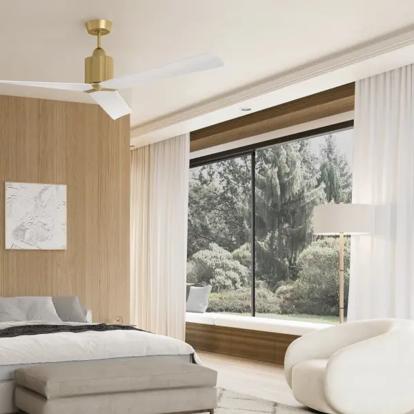 Strato 60" Ceiling Fan - Aged Brass & White - Image 5
