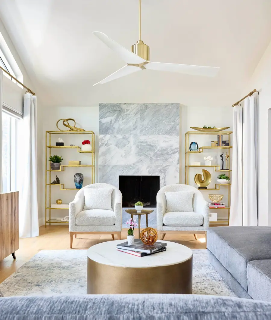 Strato 60" Ceiling Fan - Aged Brass & White - Image 10