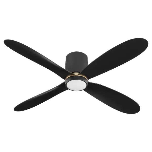 The Myriad 56" Hugger Fan combines sleek contemporary design with practical functionality for spaces with low ceilings. Four rounded blades and a smooth cylinder motor deliver efficient airflow, while Smart by Bond technology enables convenient control from any device. - alternate view
