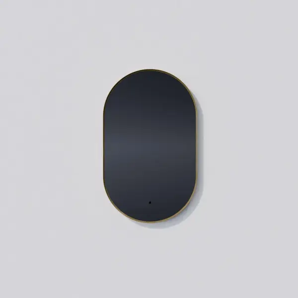 The Argo Mirror combines modern pill-shaped design with practical functionality. Its matte black frame adds sophistication while ambient backlighting with IR sensor control and adjustable color temperature (3000K-6000K) creates the perfect atmosphere. - alternate view
